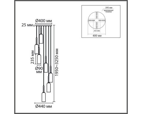 8270/7A NEOCLASSI хром/белый, металл/стекло Люстра каскадная Е14 7*40W 220V TRACY