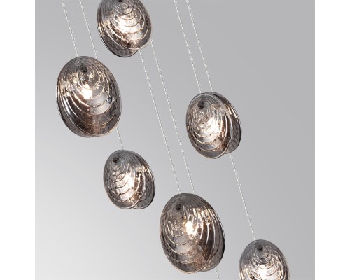 5038/7 MODERN ODL24 295 черный/дымчатый/металл/стекло Люстра каскадная G9 7*40W MUSSELS