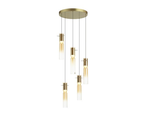 5058/25LA PENDANT ODL24 325 золотой/янтарный/металл/стекло Люстра каскадная LED 5*5W 3000K SCROW