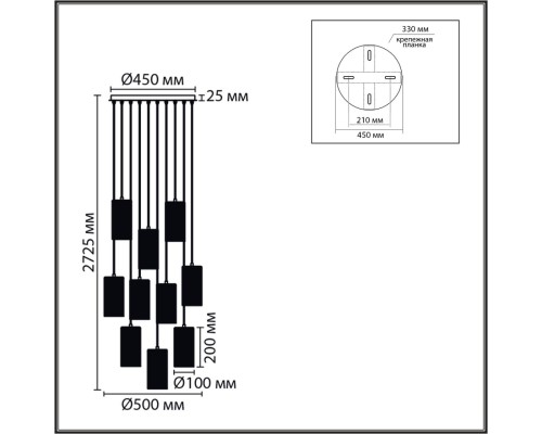 8401/10 MODERNI LN26 000 черный/античная бронза/серо-синий, металл/стекло Люстра E14 10*40W 220V MURANO