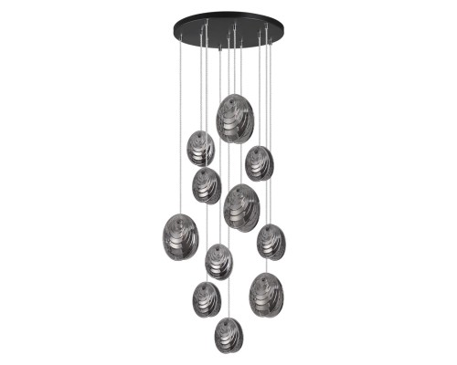 5038/11 MODERN ODL24 000 черный/дымчатый/металл/стекло Люстра каскадная G9 11*40W MUSSELS