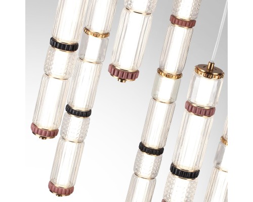 5455/210L L-VISION ODL_EX26 043 сатин.латунь/терракот/черный Люстра каскадная LED 210W (30W*7) 4000K COLLIER
