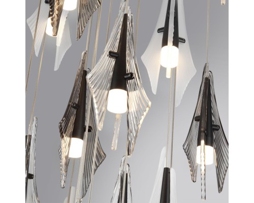 5442/137L L-VISION ODL_EX26 059 черный/бел.матовый/прозрачн./дымчатый/металл/стекло Люстра каскадная LED*137W (24*5.70W) 3000K 11620Лм AFALINA