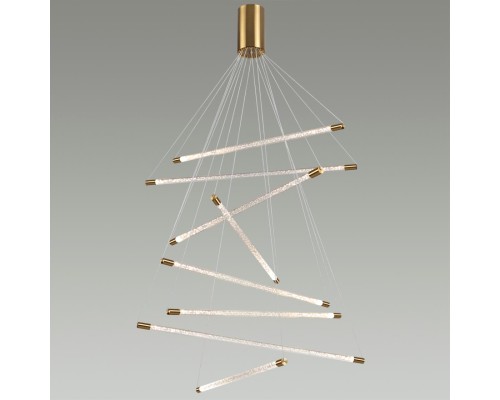 4369/80L HIGHTECH ODL23 107 полированное золото/акрил с пузырьками Подвесной св-к IP20 LED 60W 3000K SPARKY