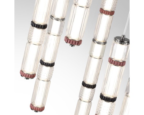 5456/210L L-VISION ODL_EX26 045 темный сатин.никель/терракот/черный Люстра каскадная LED 210W (30W*7) 4000K COLLIER