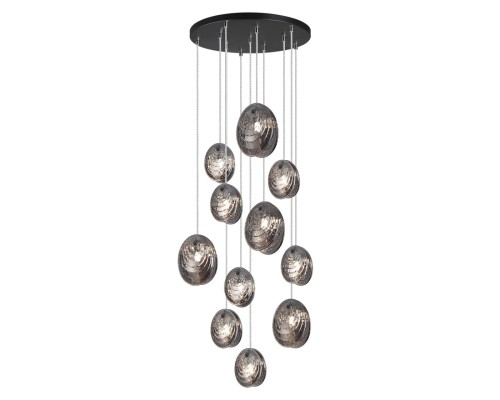 5038/11 MODERN ODL24 000 черный/дымчатый/металл/стекло Люстра каскадная G9 11*40W MUSSELS