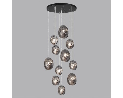 5038/11 MODERN ODL24 000 черный/дымчатый/металл/стекло Люстра каскадная G9 11*40W MUSSELS