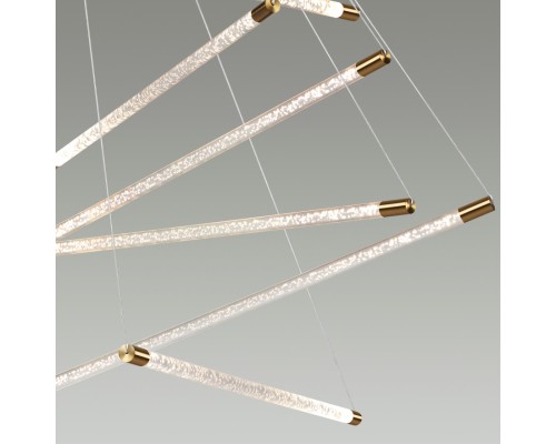 4369/80L HIGHTECH ODL23 107 полированное золото/акрил с пузырьками Подвесной св-к IP20 LED 60W 3000K SPARKY