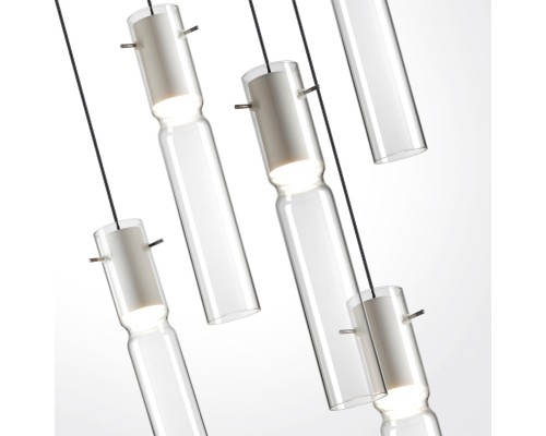 5058/25LB PENDANT ODL24 325 белый/прозрачный/металл/стекло Люстра каскадная LED 5*5W 3000K SCROW