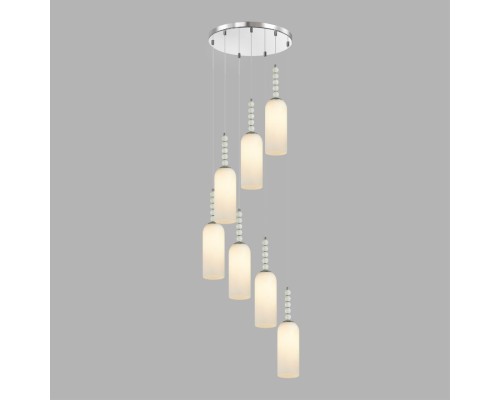 8270/7A NEOCLASSI хром/белый, металл/стекло Люстра каскадная Е14 7*40W 220V TRACY