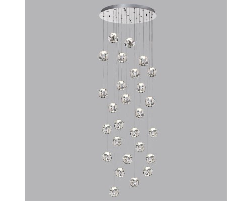 5084/120L L-VISION ODL25 хром/прозрачный/металл/акрил Люстра каскадная LED 120W 4000K 6000Лм JEMSTONE