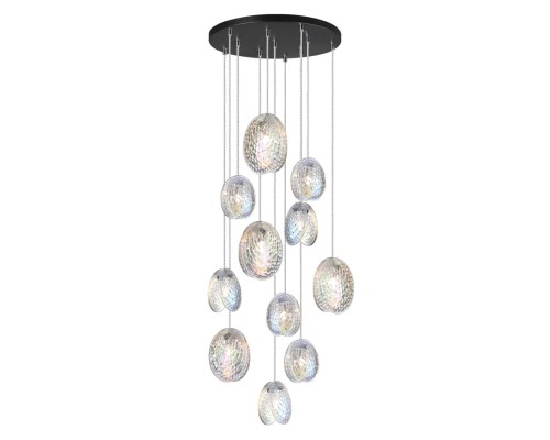 5039/11 MODERN ODL24 297 черный/перламутровый/металл/стекло Люстра каскадная G9 11*40W MUSSELS