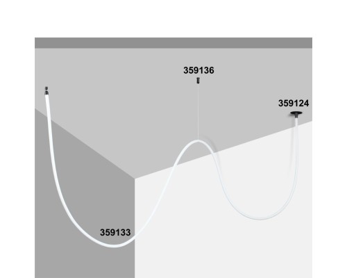 359136 KONST NT23 191 черный Подвесной комплект с 2-х метровым тросом IP20 RAMO