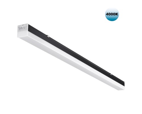 359113 OVER NT23 204 черный Светильник линейный, в комплекте прямой соединитель, крепёжные планки, сетевой кабель 2м IP20 LED 50W 4000K 100-265V BITS