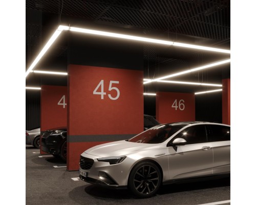 359828 OVER черный Светильник линейный светодиодный в комплекте прямые соединители 2шт и сетевой кабель 2м LED 68W 100-265V BITS