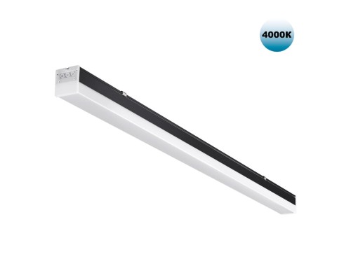 359111 OVER NT23 204 черный Светильник линейный, в комплекте прямой соединитель,крепёжные планки, сетевой кабель 2м IP20 LED 30W 4000K 100-265V BITS