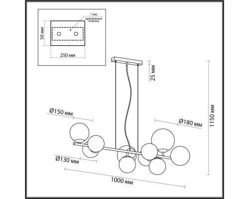 6508/10 MODERNI LN23 121 чёрный, белый, бронза Люстра E14 10*40W 220V MELONA