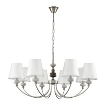 8283/8 CLASSI никель/белый, металл/керамика/текстиль Люстра Е14 8*40W 220V KENTUKI