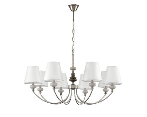 8283/8 CLASSI никель/белый, металл/керамика/текстиль Люстра Е14 8*40W 220V KENTUKI