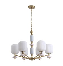8334/6 MODERNI LN26 033 бронза/белый, металл/керамика/стекло Люстра E27 6*40W 220V ALEGRA