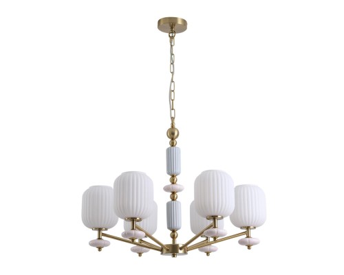 8334/6 MODERNI LN26 033 бронза/белый, металл/керамика/стекло Люстра E27 6*40W 220V ALEGRA