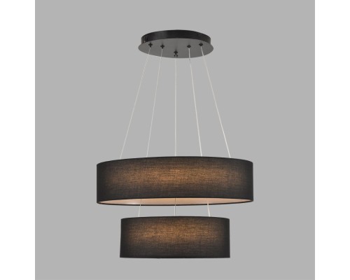 8373/55L LEDIO LN26 257 черный, металл/текстиль/силикон Люстра подвесная LED 55W 3000/4000/6000K 220V SAVA