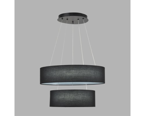 8373/55L LEDIO LN26 257 черный, металл/текстиль/силикон Люстра подвесная LED 55W 3000/4000/6000K 220V SAVA