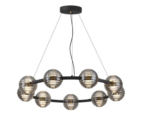 5041/90L L-VISION ODL24 427 черн./золото/дымчатый/металл/стеко Люстра LED 90W 4000К 7751Лм TRONI