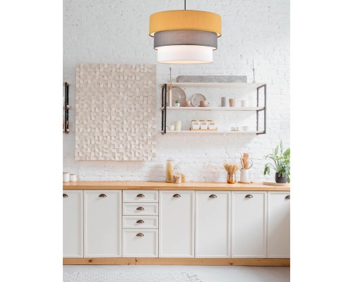 8038/3 MODERNI LN25 никель/желтый/серый/белый, металл/текстиль Подвесной светильник Е27 3*60W 220V ILAIDA