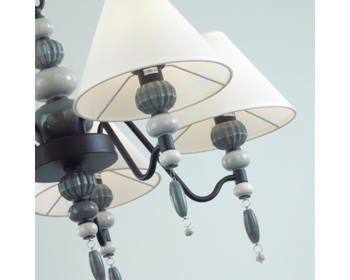 4896/5 MODERN ODL_EX23 25 черный матов./серый/молочный металл/керамика/ткань Люстра E14 5*40W SOCHI