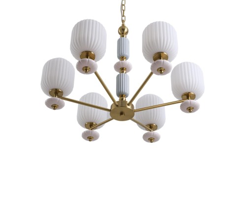 8334/6 MODERNI LN26 033 бронза/белый, металл/керамика/стекло Люстра E27 6*40W 220V ALEGRA