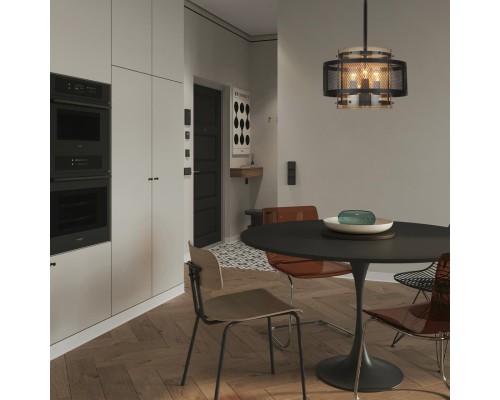 8007/6 MODERNI LN24 черный/черный, золотой металл/металл, стекло Люстра подвесная Е14 6*40W 220V Zarina