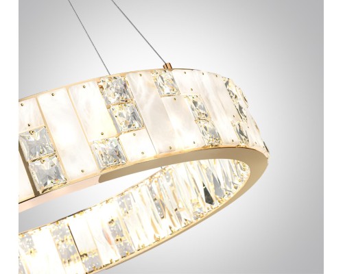 5072/80L HALL ODL24 495 золото/прозрачный/белый/металл/хрусталь/алебастр Люстра LED 80W 3700K CROSSA