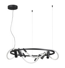 4391/55L HIGHTECH ODL24 141 черный/металл/канат Подвесной св-к с раздельн. вкл IP20 LED 50W 2020Лм 4000K CORDA