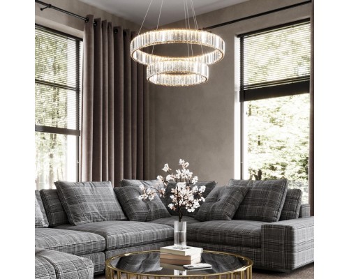 5015/60L L-VISION ODL23 427 золотой/прозрачный металл/хрусталь Люстра LED 60W 4000K 7140Лм VEKIA