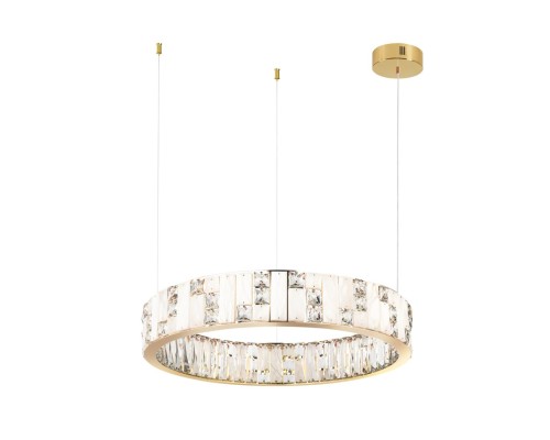 5072/80L HALL ODL24 495 золото/прозрачный/белый/металл/хрусталь/алебастр Люстра LED 80W 3700K CROSSA