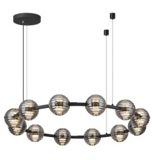 5041/120L L-VISION ODL24 427 черн./золото/дымчатый/металл/стеко Люстра LED 120W 4000К 9364Лм TRONI