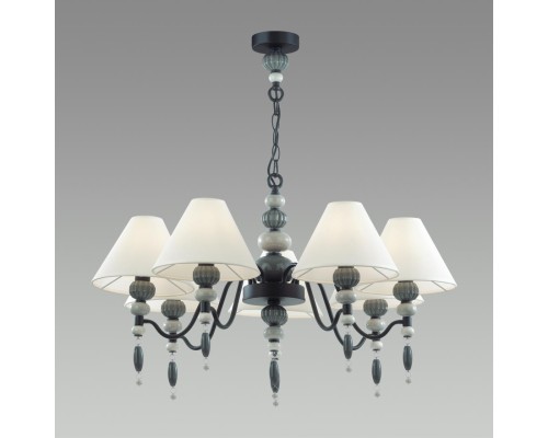 4896/7 MODERN ODL_EX23 25 черный матов./серый/молочный металл/керамика/ткань Люстра E14 7*40W SOCHI
