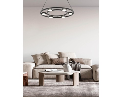 8340/8 MODERNI черный, металл Люстра подвесная LED GX53 8*7W 220V TORINA