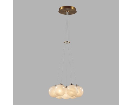 7109/7 MIDCENT ODL26 517 светильник металл/стекло/бронза/белый IP20 E14 7*5W 220-240V MAGIA