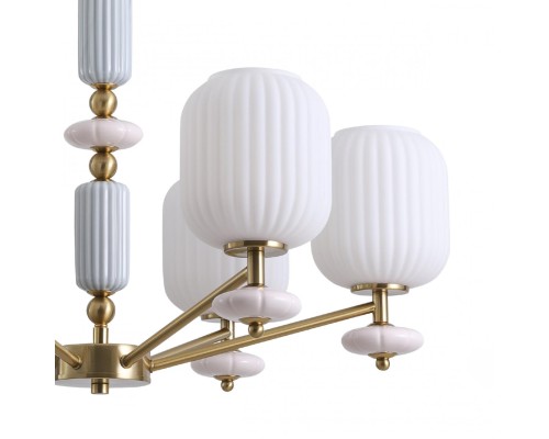 8334/6 MODERNI LN26 033 бронза/белый, металл/керамика/стекло Люстра E27 6*40W 220V ALEGRA