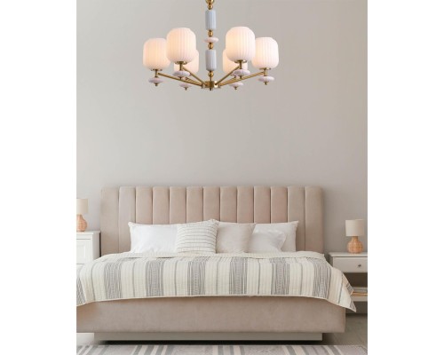 8334/8 MODERNI LN26 32 бронза/белый, металл/керамика/стекло Люстра E27 8*40W 220V ALEGRA