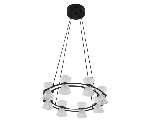 8341/28L LEDIO LN черный/прозрачный металл/акрил Люстра подвесная LED 28W 3000K 220V VINORA