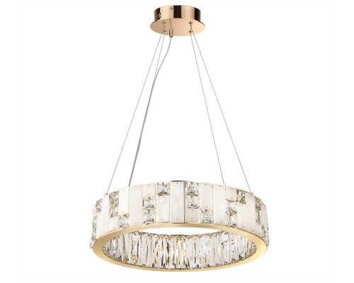 5072/60L HALL ODL24 495 золото/прозрачный/белый/металл/хрусталь/алебастр Люстра LED 60W 3700K CROSSA