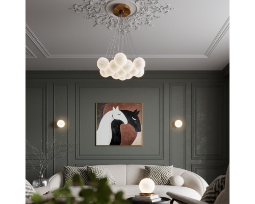 7109/13 MIDCENT ODL26 517 светильник металл/стекло/бронза/белый IP20 E14 13*5W 220-240V MAGIA