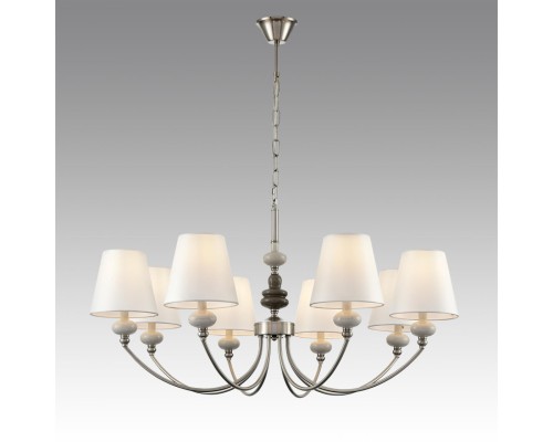 8283/8 CLASSI никель/белый, металл/керамика/текстиль Люстра Е14 8*40W 220V KENTUKI