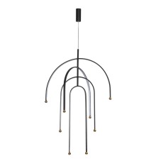 6633/95L HIGHTECH ODL24 159 металл/черный/акрил Подвесной светильник (регулируемые рожки) LED 95W 3000K 220V MEMFI