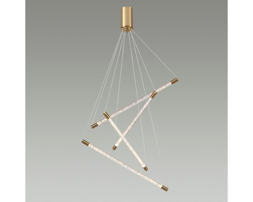 4369/40L HIGHTECH ODL23 107 полированное золото/акрил с пузырьками Подвесной св-к IP20 LED 30W 3000K 1050Лм SPARKY