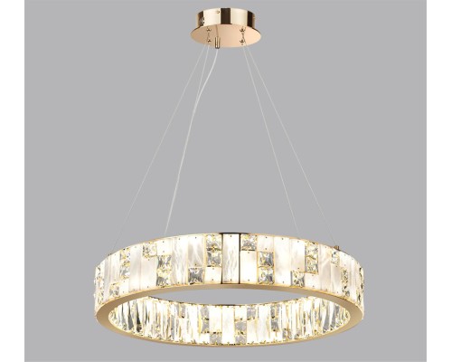 5072/80L HALL ODL24 495 золото/прозрачный/белый/металл/хрусталь/алебастр Люстра LED 80W 3700K CROSSA