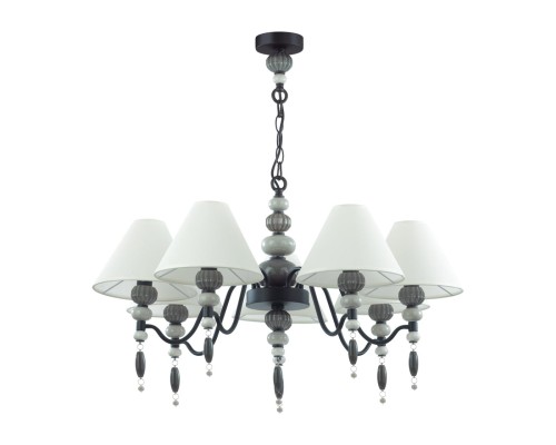 4896/7 MODERN ODL_EX23 25 черный матов./серый/молочный металл/керамика/ткань Люстра E14 7*40W SOCHI
